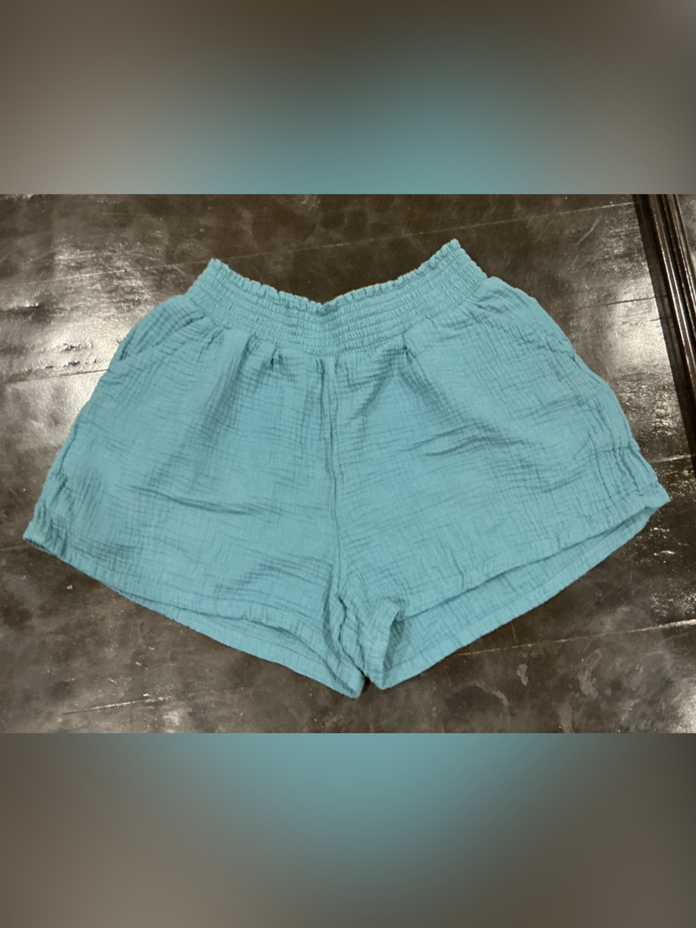 Light Teal Women's Gauze Athletic Shorts
